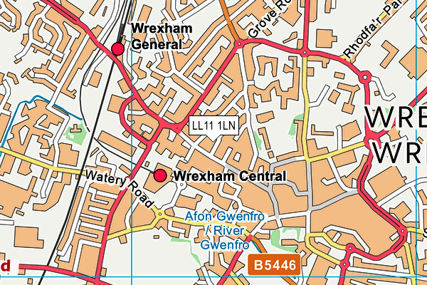 LL11 1LN map - OS VectorMap District (Ordnance Survey)