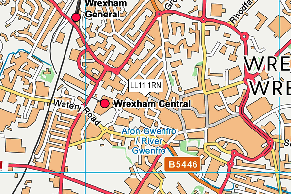 LL11 1RN map - OS VectorMap District (Ordnance Survey)