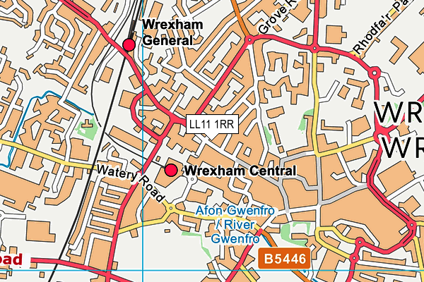 LL11 1RR map - OS VectorMap District (Ordnance Survey)