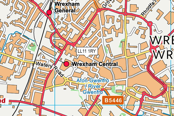 LL11 1RY map - OS VectorMap District (Ordnance Survey)