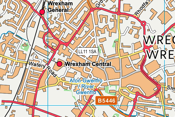 LL11 1SA map - OS VectorMap District (Ordnance Survey)
