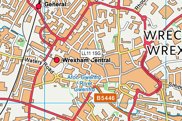 LL11 1SG map - OS VectorMap District (Ordnance Survey)