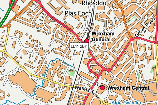 LL11 2BY map - OS VectorMap District (Ordnance Survey)