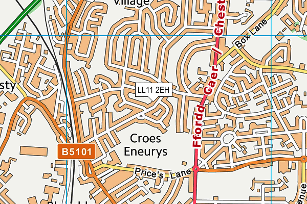 LL11 2EH map - OS VectorMap District (Ordnance Survey)