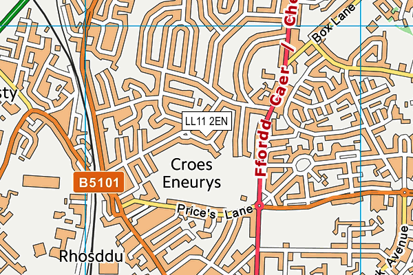 LL11 2EN map - OS VectorMap District (Ordnance Survey)