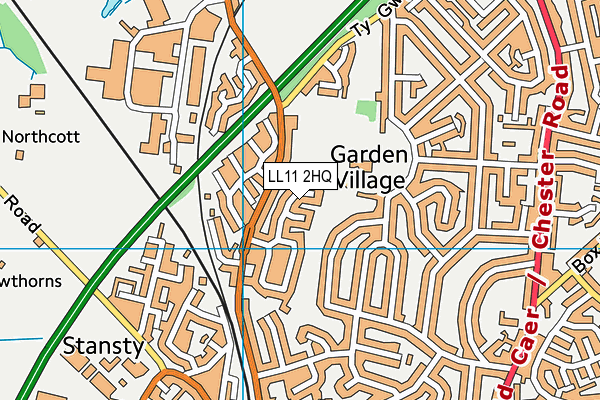 LL11 2HQ map - OS VectorMap District (Ordnance Survey)