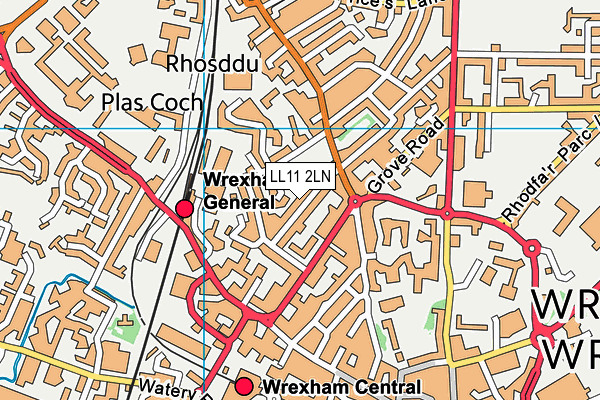 LL11 2LN map - OS VectorMap District (Ordnance Survey)