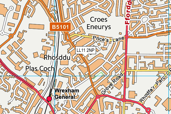 Gorwelion Newydd map (LL11 2NP) - OS VectorMap District (Ordnance Survey)