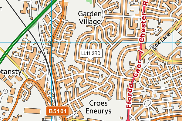 LL11 2RD map - OS VectorMap District (Ordnance Survey)