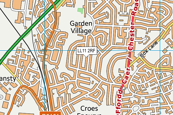 LL11 2RF map - OS VectorMap District (Ordnance Survey)