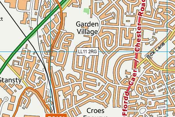 LL11 2RG map - OS VectorMap District (Ordnance Survey)