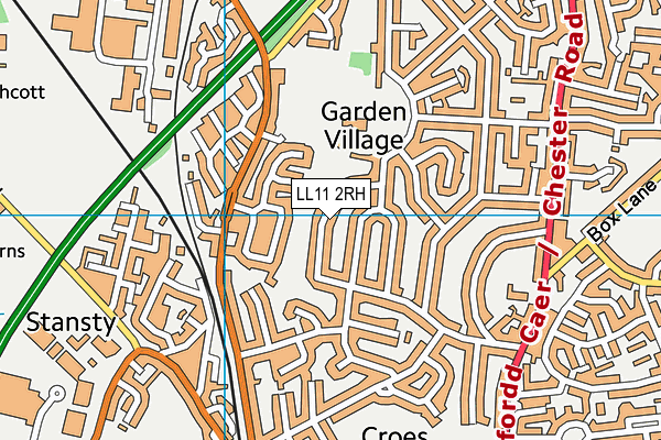 LL11 2RH map - OS VectorMap District (Ordnance Survey)