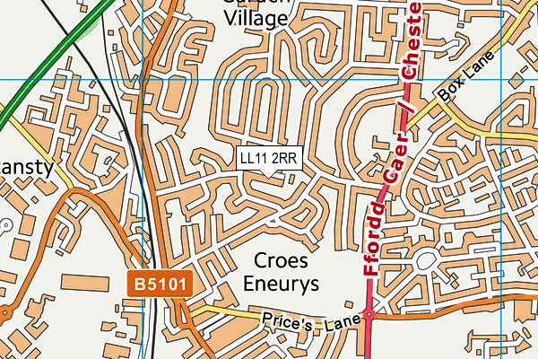 LL11 2RR map - OS VectorMap District (Ordnance Survey)