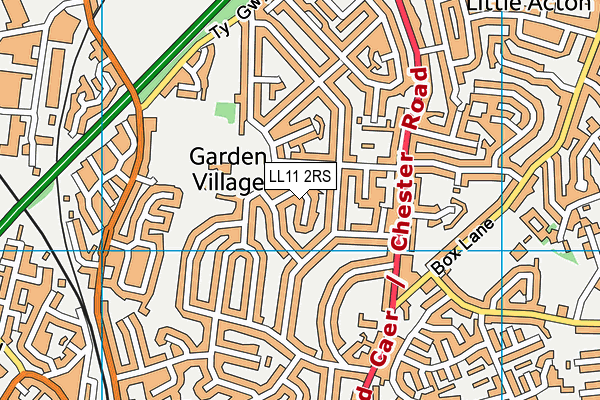 LL11 2RS map - OS VectorMap District (Ordnance Survey)