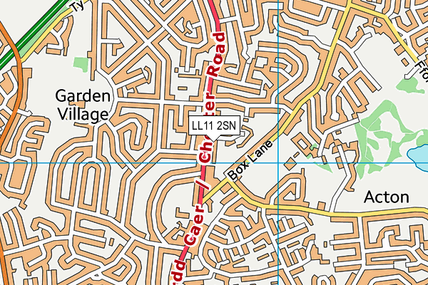 LL11 2SN map - OS VectorMap District (Ordnance Survey)