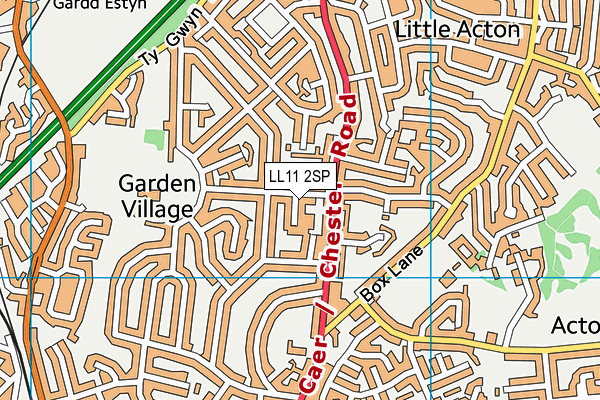 LL11 2SP map - OS VectorMap District (Ordnance Survey)