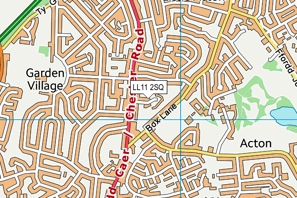 LL11 2SQ map - OS VectorMap District (Ordnance Survey)