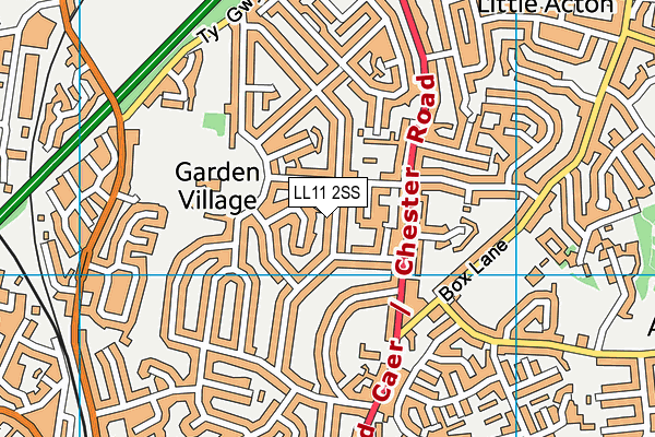 LL11 2SS map - OS VectorMap District (Ordnance Survey)