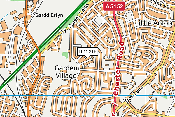 LL11 2TF map - OS VectorMap District (Ordnance Survey)