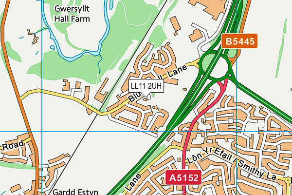 LL11 2UH map - OS VectorMap District (Ordnance Survey)