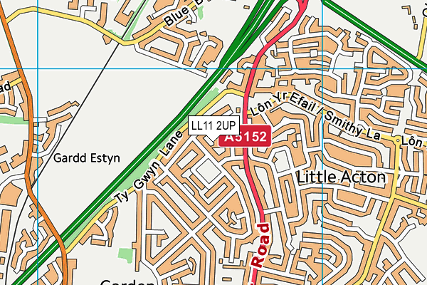 LL11 2UP map - OS VectorMap District (Ordnance Survey)
