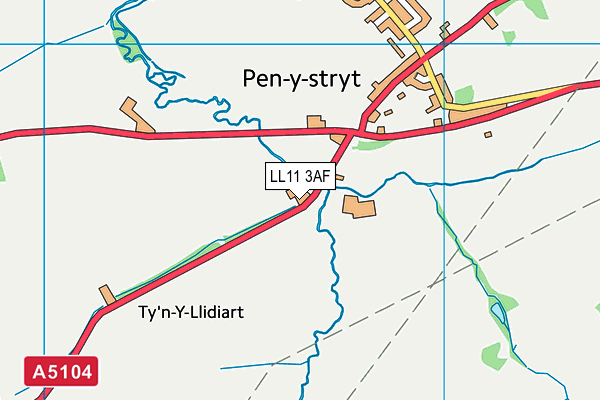 LL11 3AF map - OS VectorMap District (Ordnance Survey)