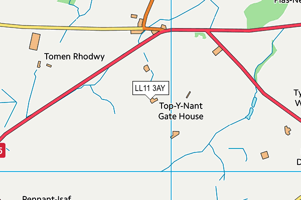 LL11 3AY map - OS VectorMap District (Ordnance Survey)
