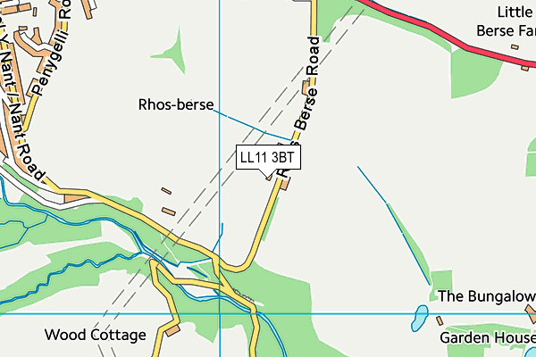 LL11 3BT map - OS VectorMap District (Ordnance Survey)