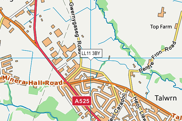 LL11 3BY map - OS VectorMap District (Ordnance Survey)