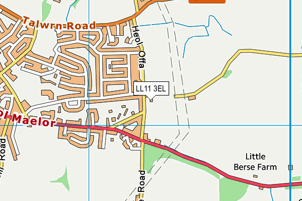 LL11 3EL map - OS VectorMap District (Ordnance Survey)
