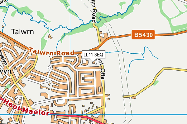 LL11 3EQ map - OS VectorMap District (Ordnance Survey)