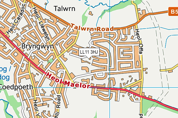 LL11 3HJ map - OS VectorMap District (Ordnance Survey)