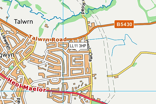 LL11 3HP map - OS VectorMap District (Ordnance Survey)