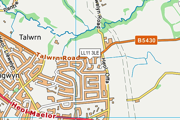 LL11 3LE map - OS VectorMap District (Ordnance Survey)