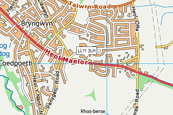 LL11 3LH map - OS VectorMap District (Ordnance Survey)