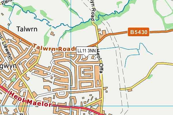 LL11 3NN map - OS VectorMap District (Ordnance Survey)