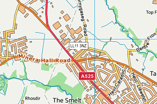 LL11 3NZ map - OS VectorMap District (Ordnance Survey)