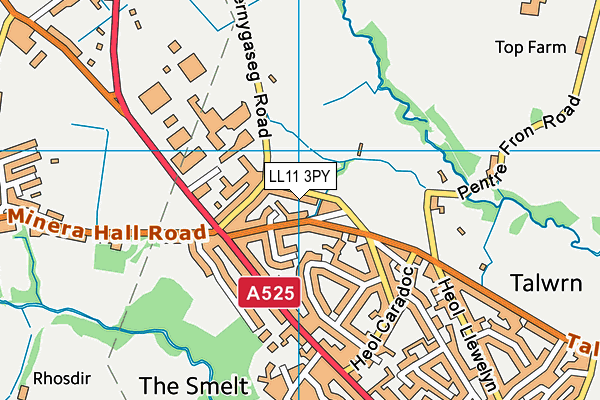 LL11 3PY map - OS VectorMap District (Ordnance Survey)