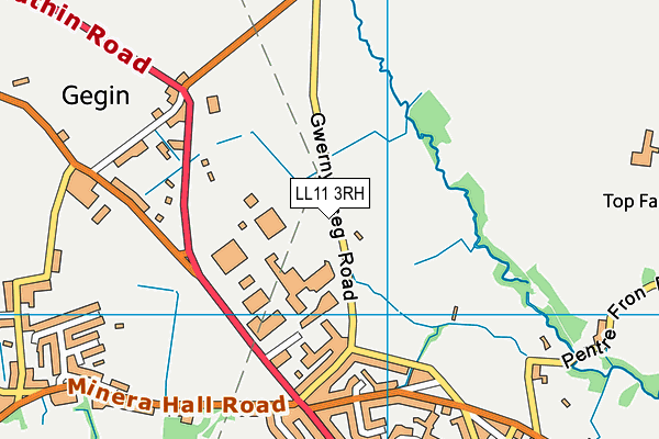 LL11 3RH map - OS VectorMap District (Ordnance Survey)