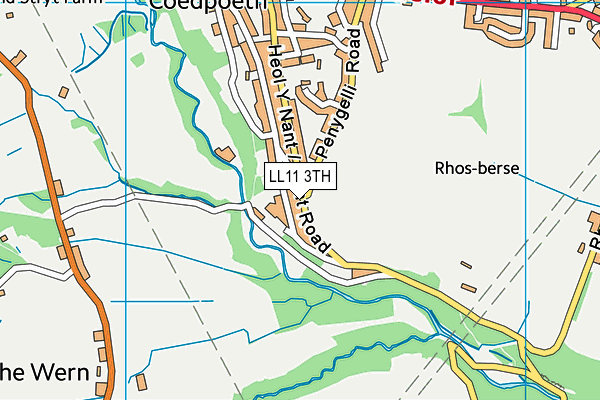 LL11 3TH map - OS VectorMap District (Ordnance Survey)