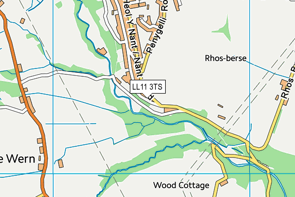 LL11 3TS map - OS VectorMap District (Ordnance Survey)