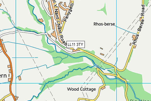 LL11 3TY map - OS VectorMap District (Ordnance Survey)