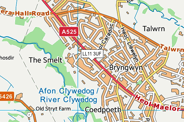 LL11 3UF map - OS VectorMap District (Ordnance Survey)