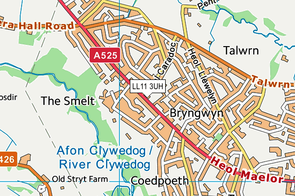 LL11 3UH map - OS VectorMap District (Ordnance Survey)