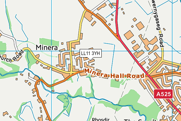 LL11 3YH map - OS VectorMap District (Ordnance Survey)