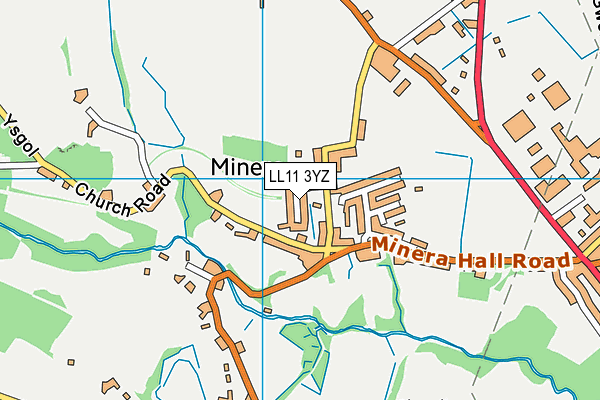 LL11 3YZ map - OS VectorMap District (Ordnance Survey)