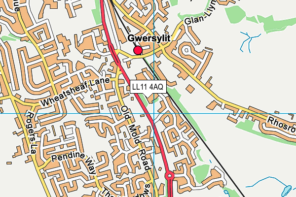 LL11 4AQ map - OS VectorMap District (Ordnance Survey)
