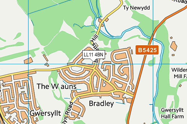 LL11 4BN map - OS VectorMap District (Ordnance Survey)