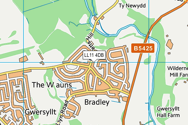 LL11 4DB map - OS VectorMap District (Ordnance Survey)