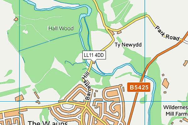 LL11 4DD map - OS VectorMap District (Ordnance Survey)